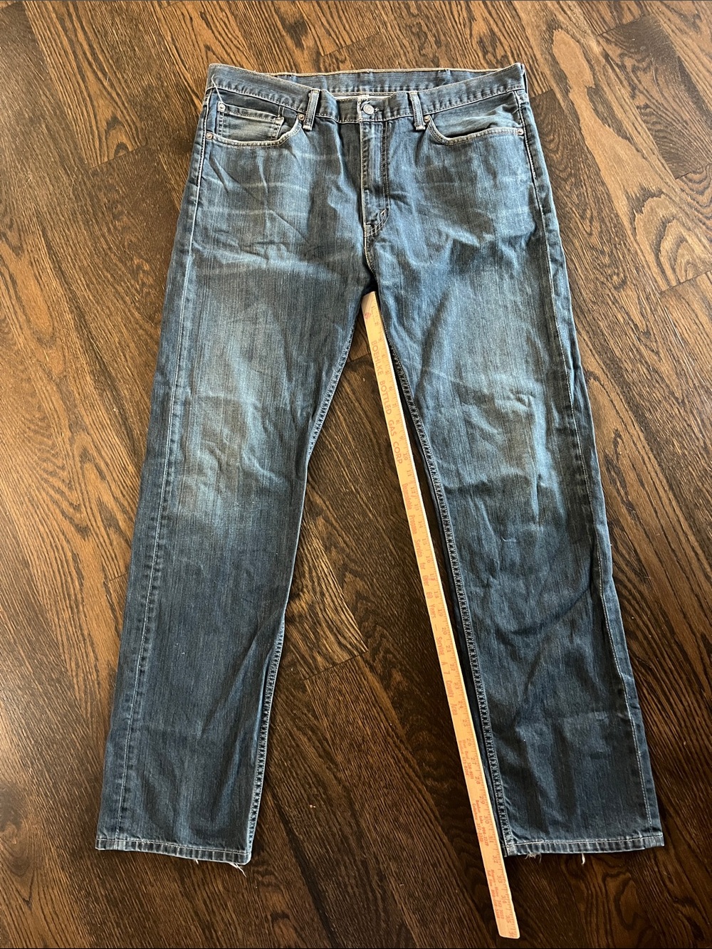 505 38x34 Levi's Straight-Leg Men's Jeans in Washed Blue denim long